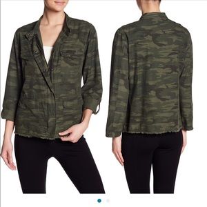 Sanctuary Camo Frayed Jacket, Size S